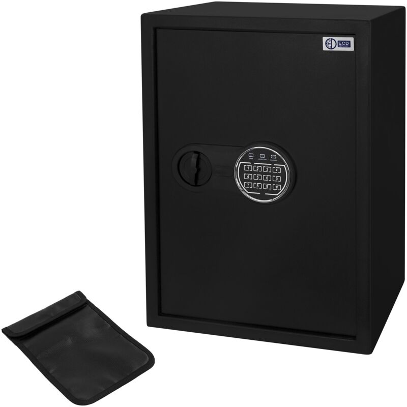 foto del prodotto ecd germany cassaforte 43l in acciaio 35x50x31 cm cassetta di sicurezza elettronica con pin e chiave luce a sensore ripiano rimovibile montaggio a