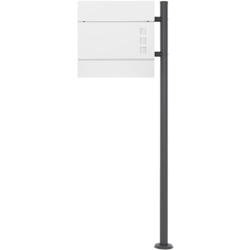 foto del prodotto ecd germany cassetta postale con supporto in acciaio cassetta per lettere bianca 37 x 10,5 x 36,5 cm con scomparto per giornali piedistallo
