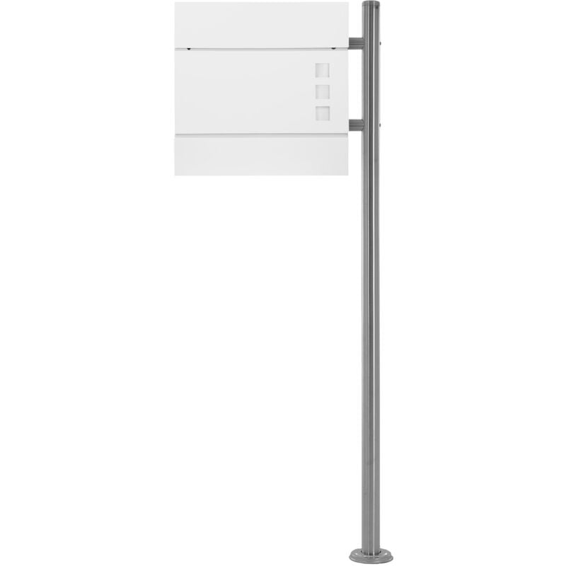 foto del prodotto ecd germany cassetta postale con supporto in acciaio inox cassetta per lettere bianca 37 x 10,5 x 36,5 cm con scomparto per giornali piedistallo