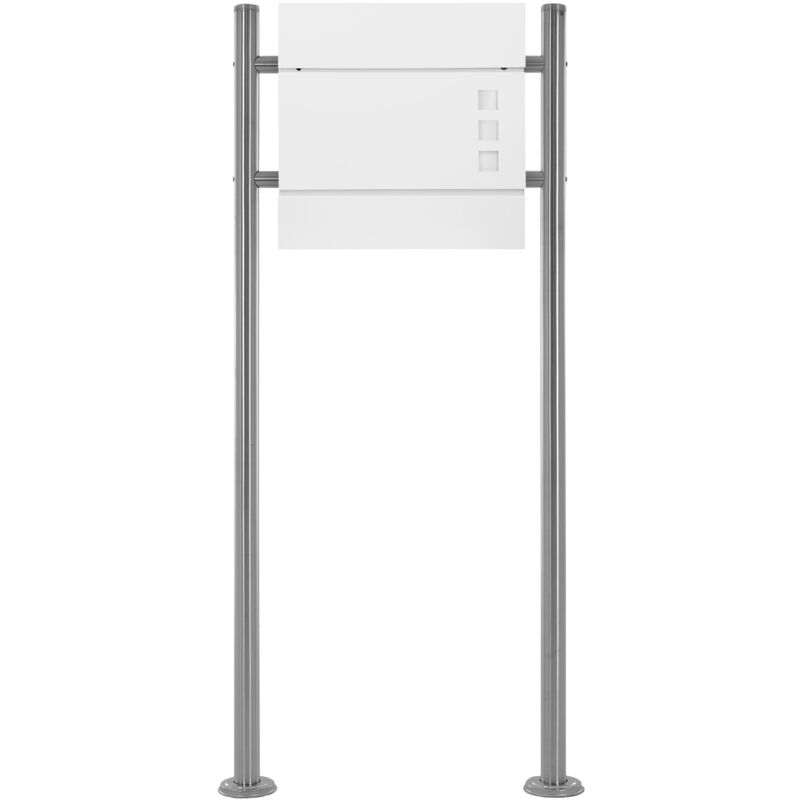 foto del prodotto ecd germany cassetta postale design moderno 37x10,5x36,5 cm in acciaio inossidabile verniciato bianco buca lettere con porta giornale incl.