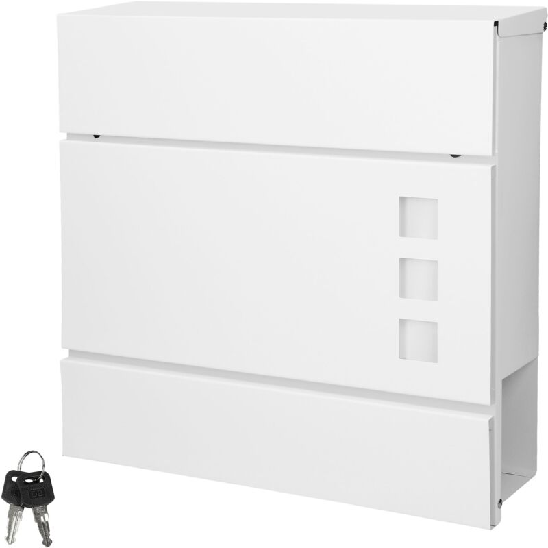 foto del prodotto ecd germany cassetta postale per esterno design moderno a muro 37x10,5x36,5cm in acciaio verniciato a polvere con porta giornale 3 finestrelle 2