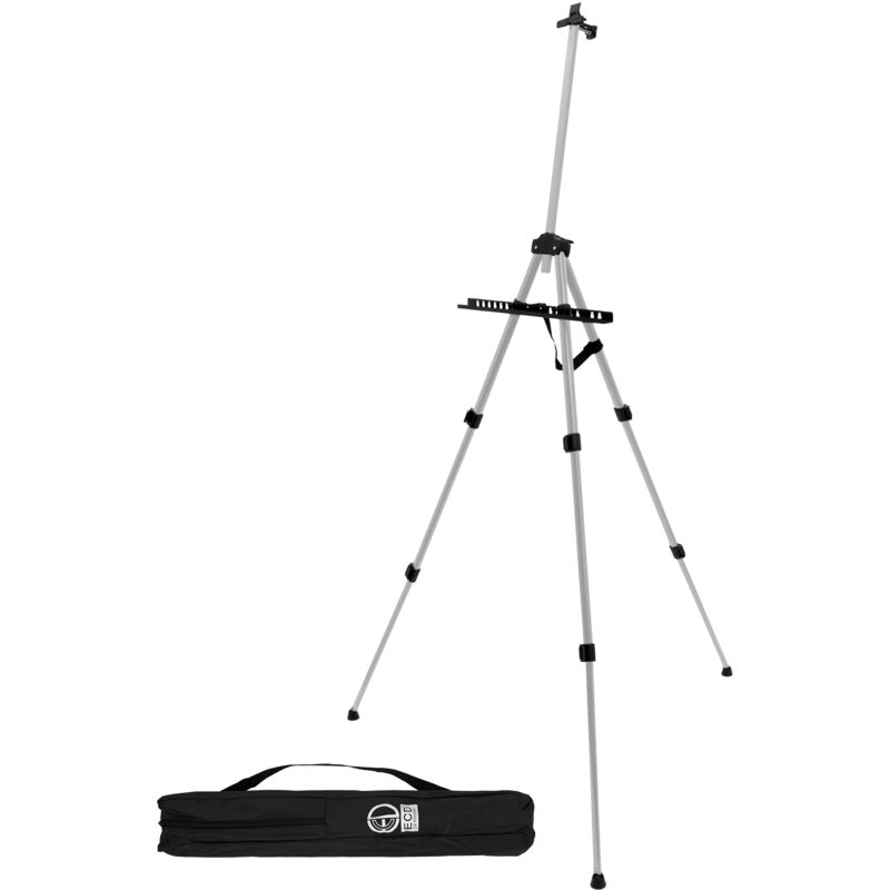 foto del prodotto ecd germany cavalletto treppiede cavalletto in alluminio argento regolabile in altezza da 50 a 156 cm cavaletto per pittura stabile e pieghevole