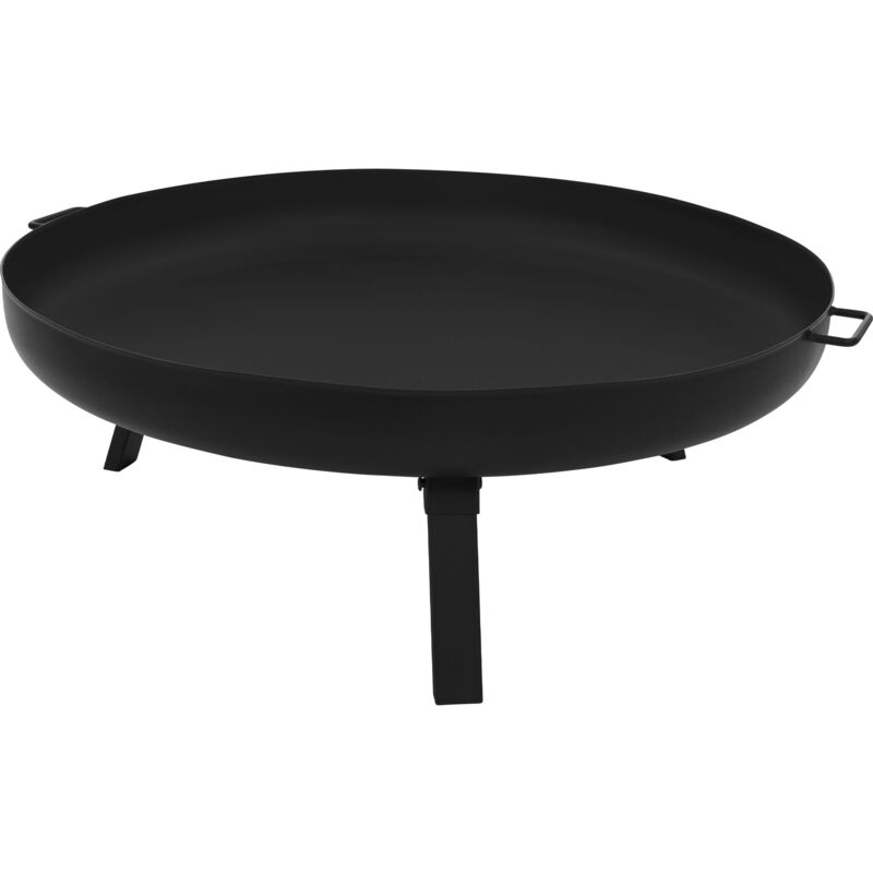 foto del prodotto ecd germany ciotola da fuoco 80 x 29 cm in acciaio nero con 3 piedi pieghevoli pozzo di fuoco per il giardino cesto da fuoco rotondo con telaio a