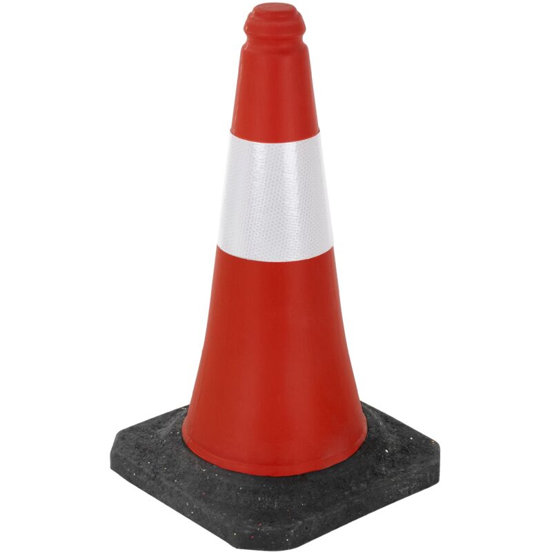 foto del prodotto ecd germany cono stradale segnaletico per il traffico da 51 cm rosso e bianco cono con strisce bianche riflettenti pilone con base pesante di