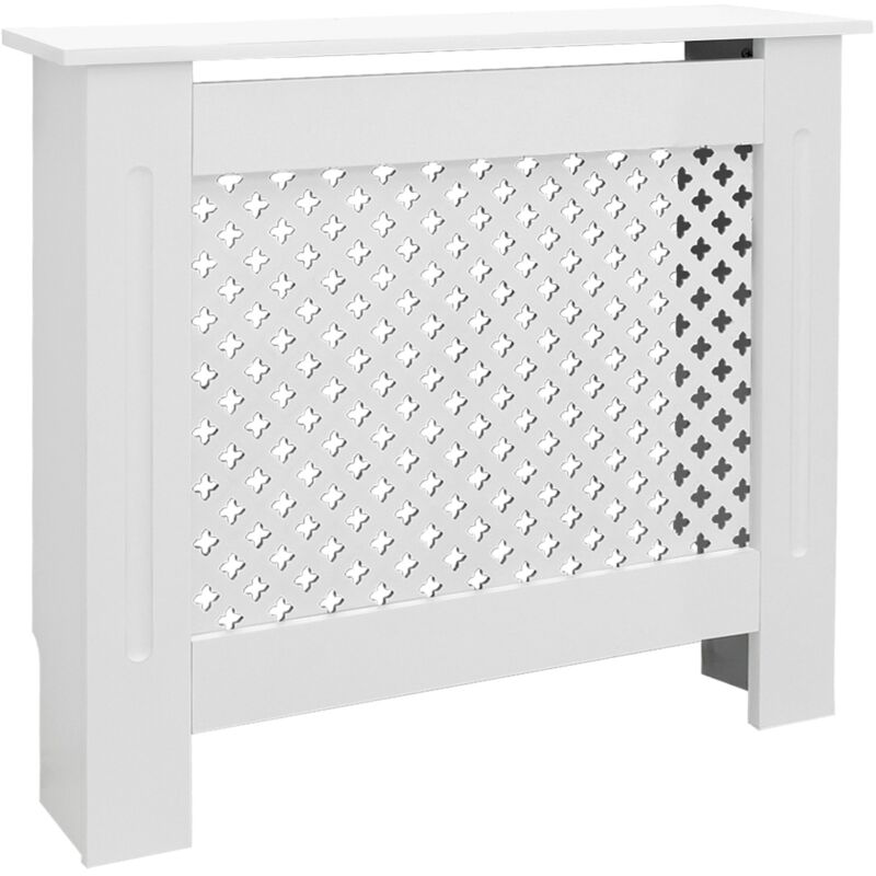 foto del prodotto ecd germany copritermosifone mdf 78x19x82 cm rivestimento del radiatore verniciato bianco copertura del radiatore con motivo a nido d ape