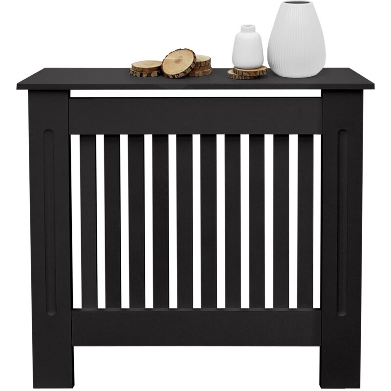 foto del prodotto ecd germany copritermosifone mdf 78x19x82 cm rivestimento del radiatore verniciato nero copertura del radiatore stile casa di campagna