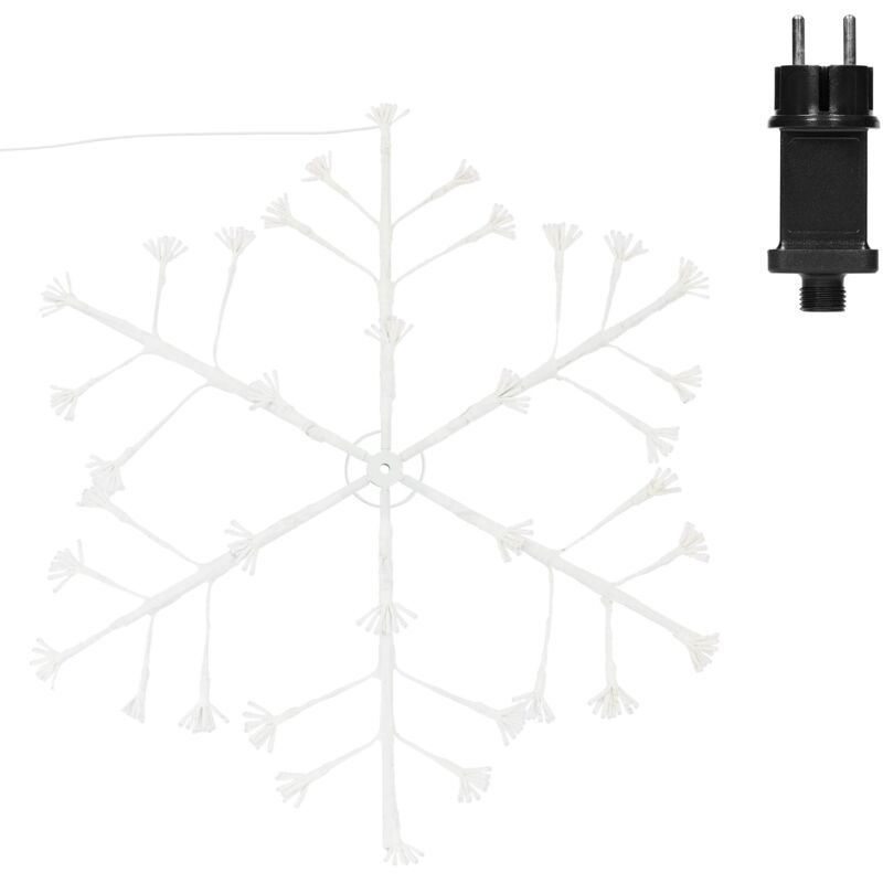foto del prodotto ecd germany decorazione fiocco di neve con 288 led bianchi caldi 87 cm luci decorative di natale appese per interno esterno per finestre o porte