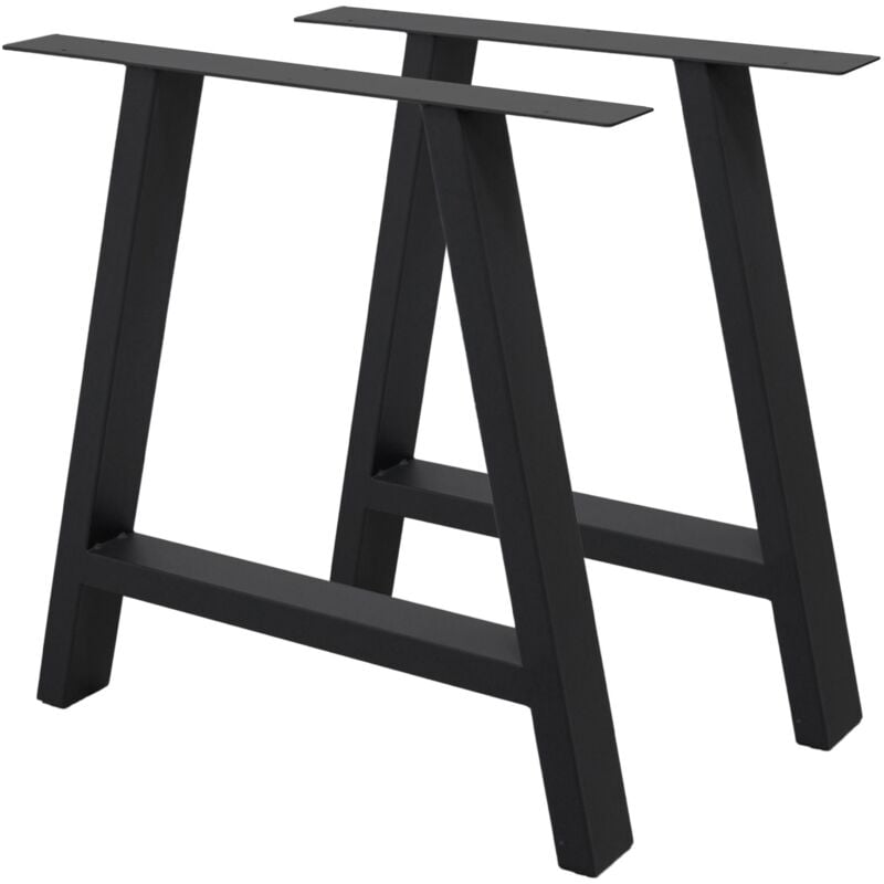 foto del prodotto ecd germany gambe da tavolo 2 pezzi struttura tavolino a forma di a 70 x 72 cm in acciaio verniciato a polvere nero telaio per panchina design