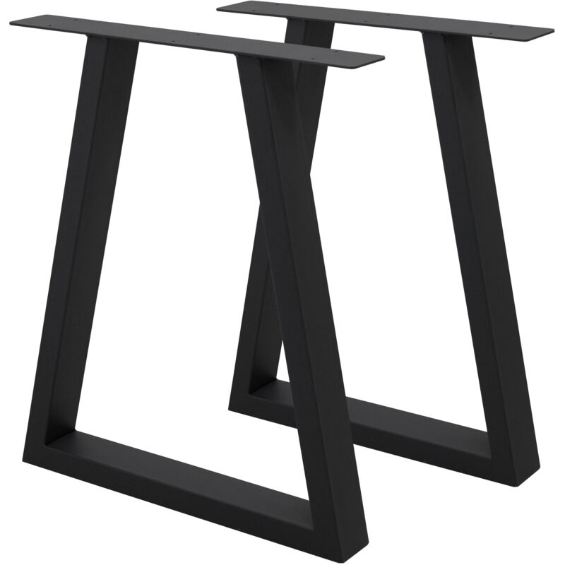 foto del prodotto ecd germany gambe da tavolo 2 pezzi struttura tavolo 60 x 72 cm in acciaio verniciato a polvere nero telaio da tavolo design industriale telaio