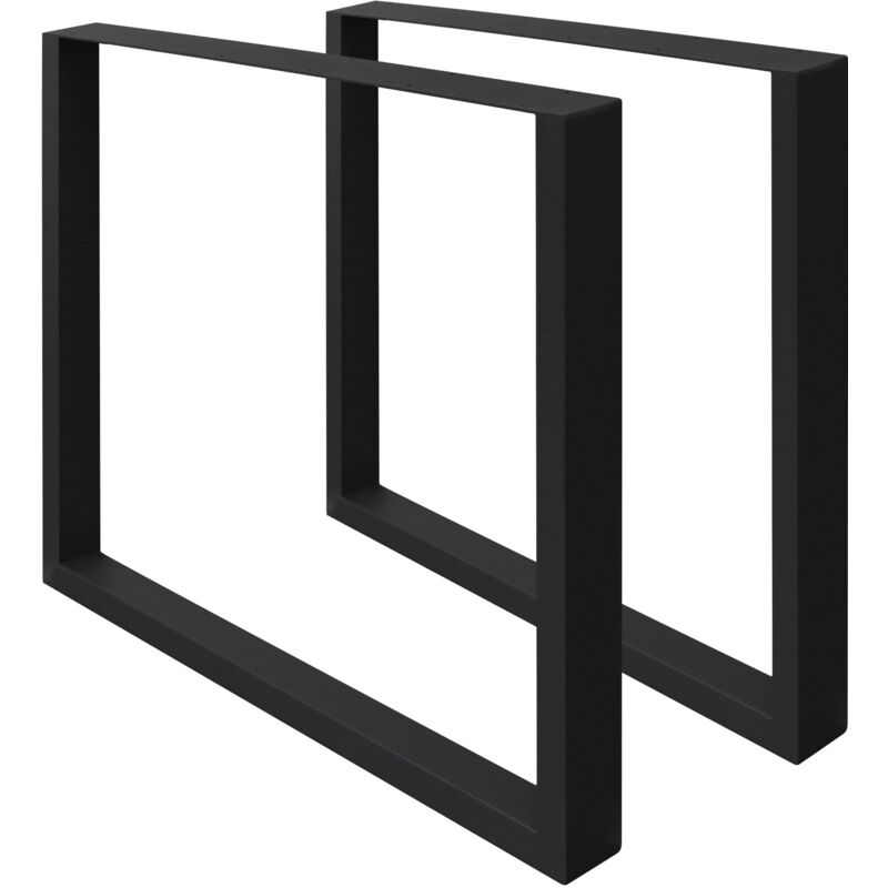 foto del prodotto ecd germany gambe tavolo 2 pezzi struttura tavolo 60 x 72 cm in acciaio verniciato a polvere nero telaio da tavolo design industriale telaio gambe