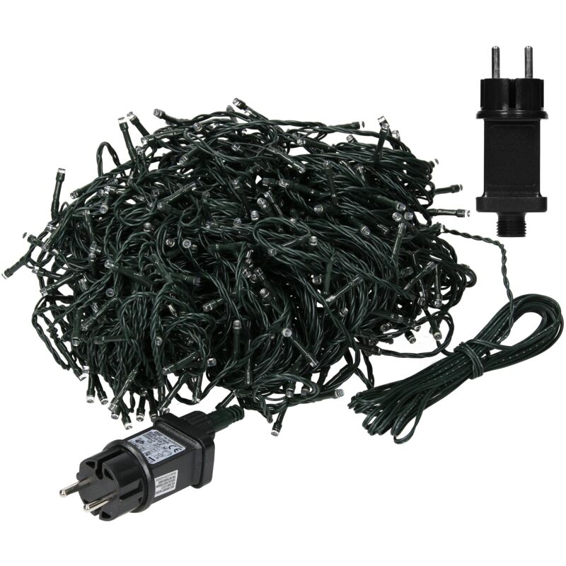 foto del prodotto ecd germany ghirlanda luminosa con 480 lampadine a led in pvc verde scuro ip44 bianco caldo 36 m catena decorativa lucine albero di natale