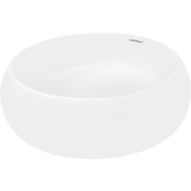 foto del prodotto ecd germany lavabo da appoggio rotondo 400 x 350 x 155 mm lavandino bacinella lavamani lavello sanitari da bagno lavandino in ceramica di alta