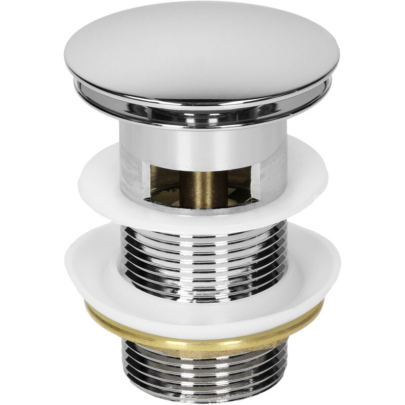 foto del prodotto ecd germany ml design piletta lavabo pop up valvola di scarico tappo set scarico universale 1 1 4 in ottone cromato adatto per lavandino lavello