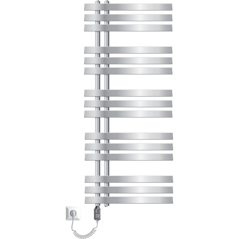 foto del prodotto ecd germany radiatore da bagno a pannello iron em design elettrico 1200w scaldasalviette 500 x 1200 mm cromato radiatore elettrico 1200w