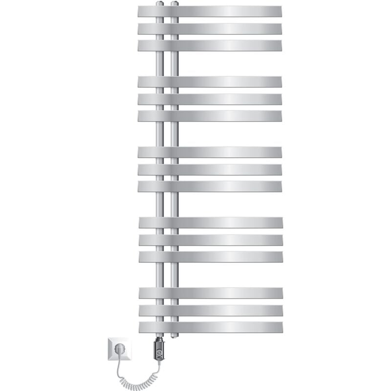 foto del prodotto ecd germany radiatore da bagno a pannello iron em design elettrico 1200w scaldasalviette 500 x 1200 mm cromato radiatore elettrico 900w