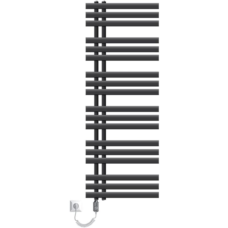 foto del prodotto ecd germany radiatore da bagno a pannello iron em design elettrico 1200w scaldasalviette 500 x 1400 mm antracite radiatore elettrico 1200w