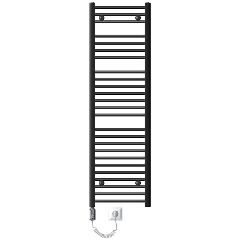 foto del prodotto ecd germany radiatore da bagno elettrico sahara antracite 400 x 1500 mm antracite diritto con elemento riscaldante 1200w scaldasalviette termoarredo riscaldamento per bagno termosifone