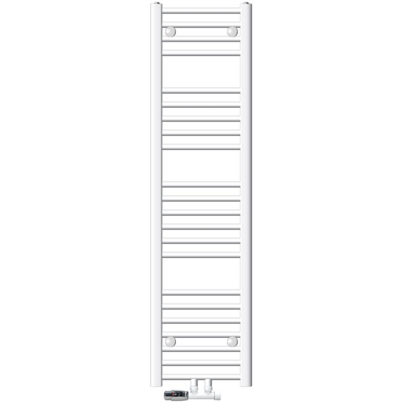foto del prodotto ecd germany radiatore da bagno radiatore scaldasalviette 300 x 1400 mm bianco dritto con attacco centrale radiatore asciugabiancheria incl.