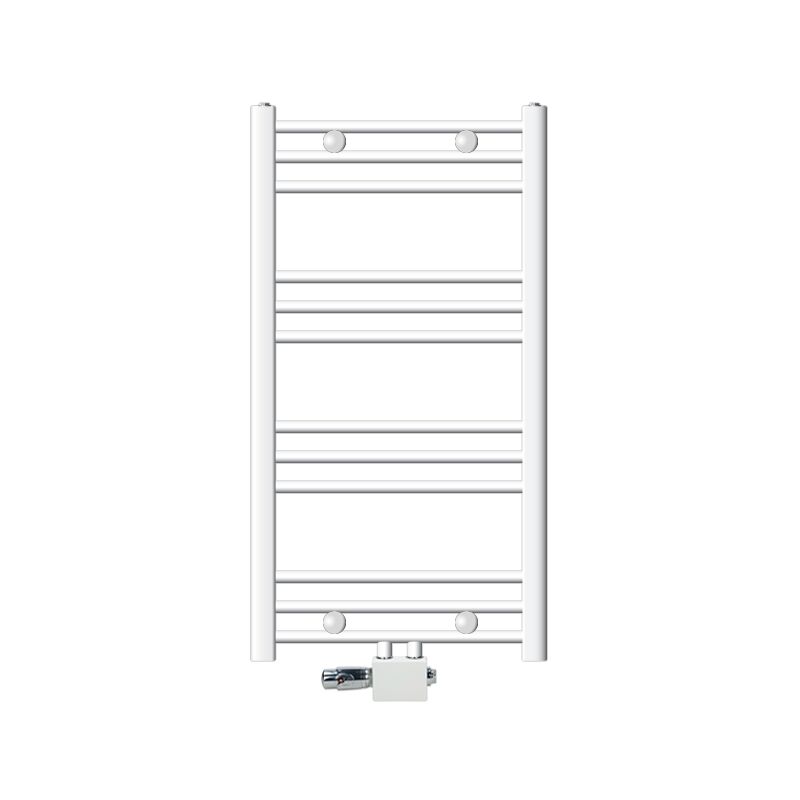 foto del prodotto ecd germany radiatore da bagno radiatore scaldasalviette radiatore 500 x 800 mm bianco dritto con attacco centrale radiatore asciugabiancheria incl.