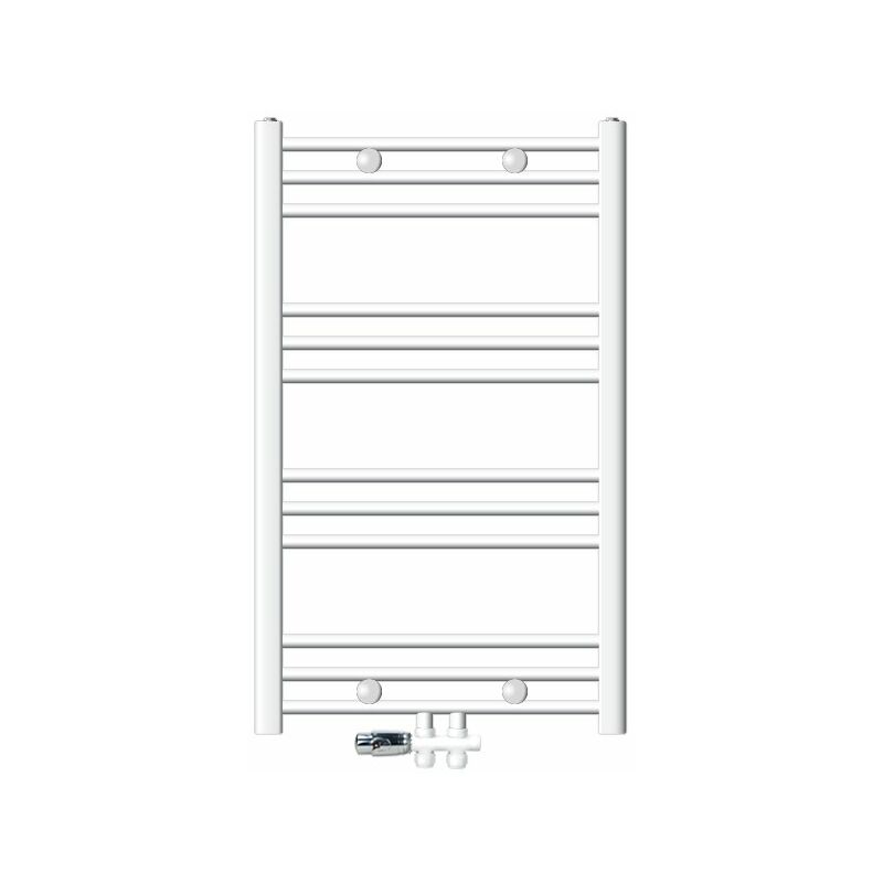 foto del prodotto ecd germany radiatore da bagno radiatore scaldasalviette radiatore 600 x 800 mm bianco dritto con attacco centrale radiatore asciugabiancheria incl.