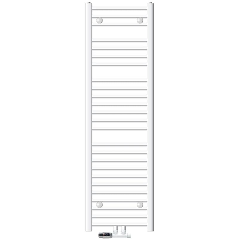 foto del prodotto ecd germany radiatore da bagno sahara 600 x 1500 mm bianco diritto termosifone in acciaio attacco centrale scaldasalviette con termostato e set di