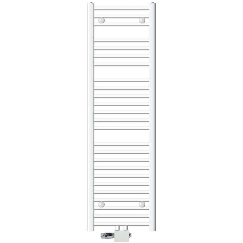 foto del prodotto ecd germany radiatore da bagno sahara 600 x 1500 mm bianco diritto termosifone in acciaio attacco centrale scaldasalviette con termostato e set di