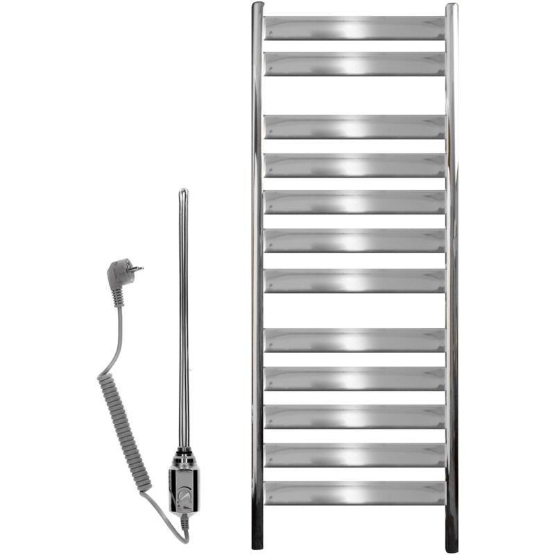 foto del prodotto ecd germany radiatore design tharr pannello piatto termoarredo da bagno in acciaio cromato design moderno 500x950 mm calorifero scaldasalviette