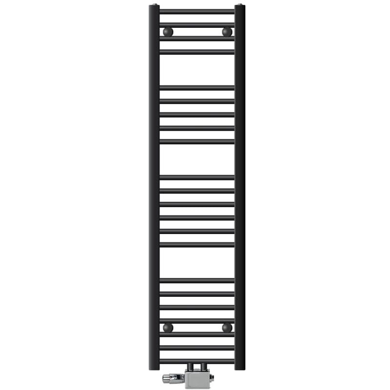 foto del prodotto ecd germany radiatore sahara 300 x 1400 mm calorifero antracite dritto con termostato raccordo centrale a parete scaldasalviette termosifone