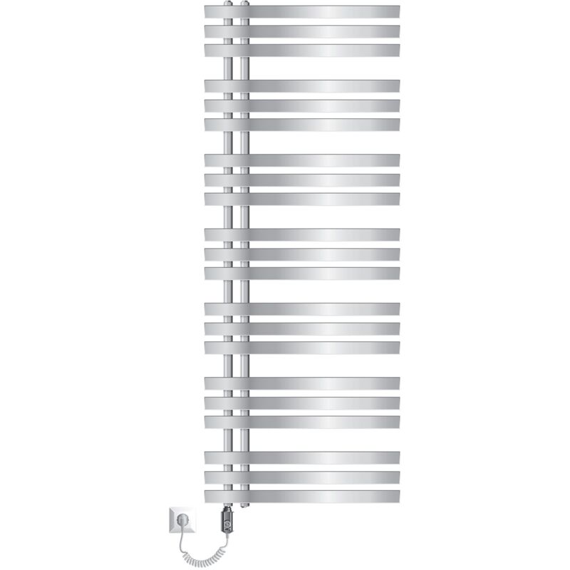 foto del prodotto ecd germany radiatore scaldasalviette design iron em radiatore da bagno elettrico con resistenza 900 w 600 x 1600 mm cromato radiatore