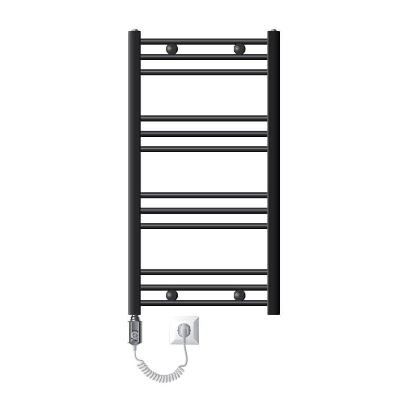 foto del prodotto ecd germany radiatore scaldasalviette elettrico eco 500 x 800 mm antracite curvo con attacco laterale incl. resistenza 300w cromo termoarredo riscaldamento calorifero portasciugamani termosifone bagno