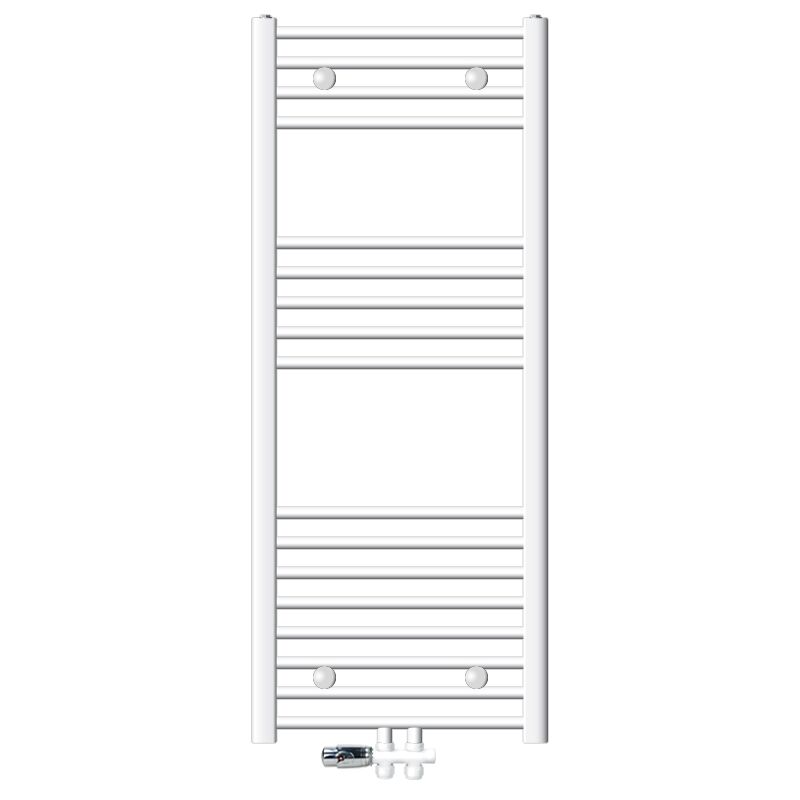 foto del prodotto ecd germany radiatore scaldasalviette radiatore da bagno bianco dritto con attacco centrale 500 x 1200 mm radiatore termoarredo asciugasalviette con