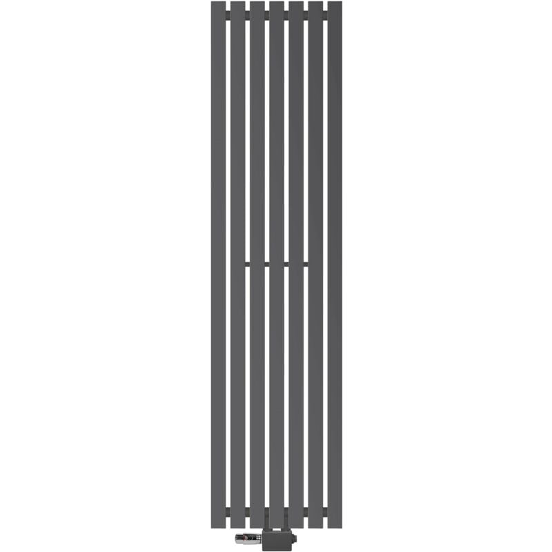 foto del prodotto ecd germany radiatore stella 370 x 1400 mm calorifero antracite curvo con raccordo centrale universale scaldasalviette termosifone verticale