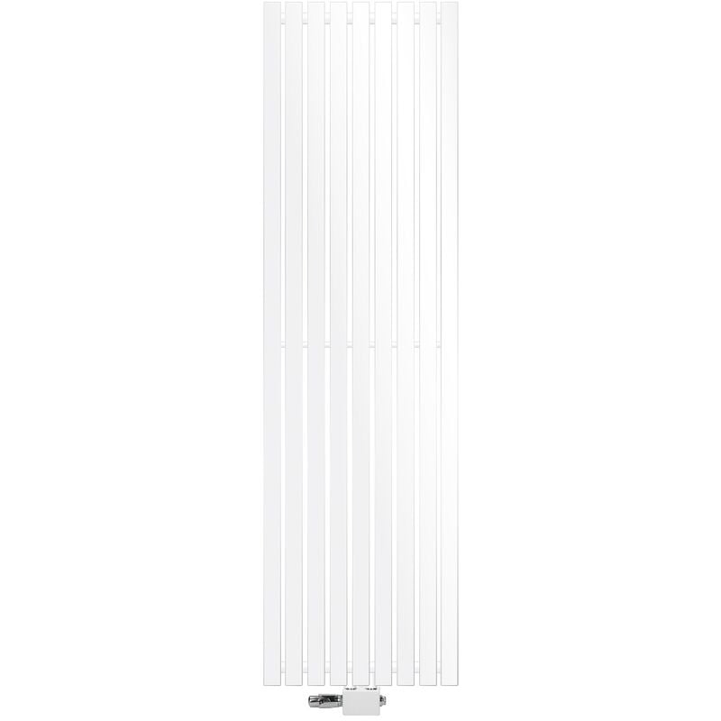 foto del prodotto ecd germany radiatore stella a pannello con attacco centrale 480 x 1600 mm bianco con kit di montaggio e termostato raccordo universale termosifone