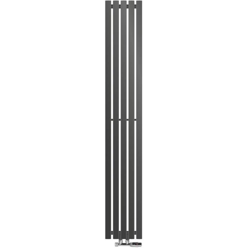 foto del prodotto ecd germany radiatore verticale stella 260 x 1800 mm antracite con set di collegamento e termostato con raccordo a parete calorifero a pannello