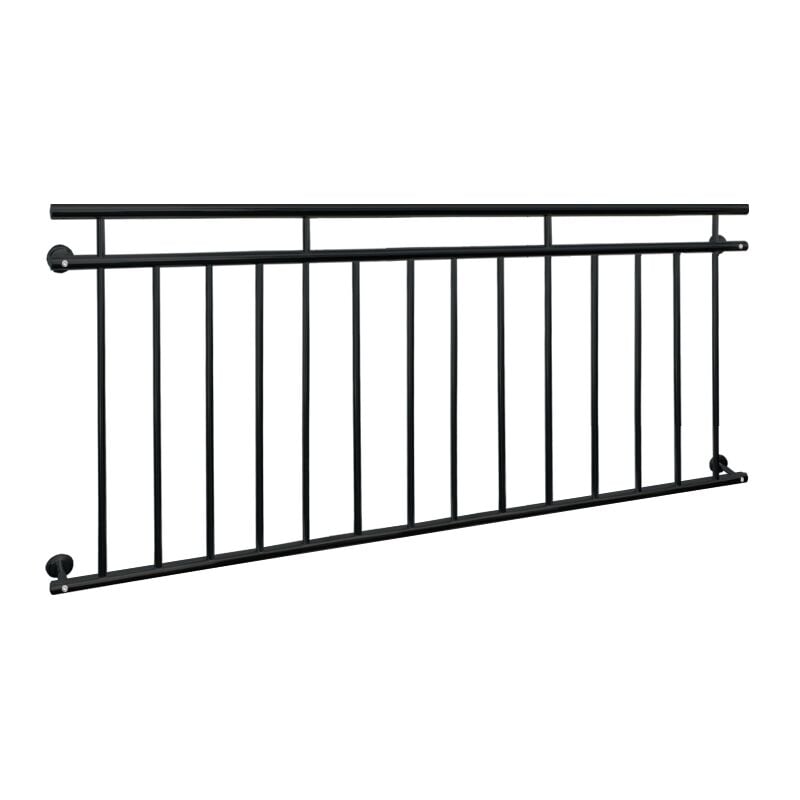 foto del prodotto ecd germany ringhiera balcone francese 184 x 90 cm nero opaco e grezzo acciaio verniciato a polvere supporto finestra inferriata griglia balaustra