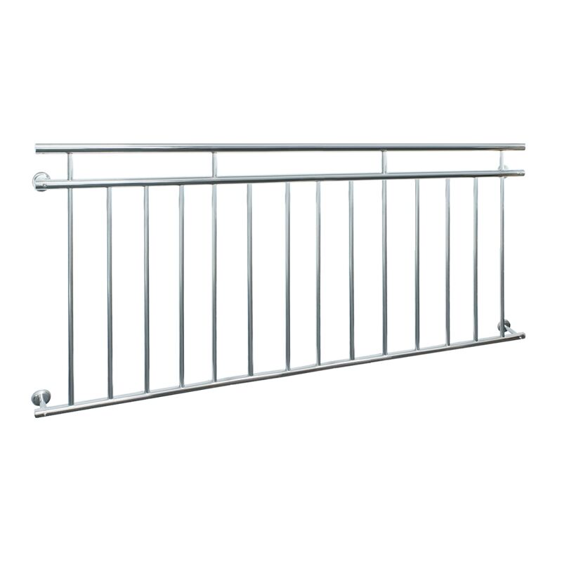 foto del prodotto ecd germany ringhiera balcone francese 90 x 184 cm con 14 barre lucido in acciaio inox supporto protezione finestre griglia parapetto balaustra