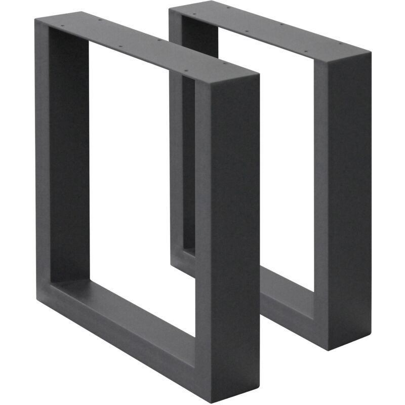 foto del prodotto ecd germany set 2 gambe per tavolo in acciaio antracite struttura telaio per panca 40 x 43 cm design stile industriale piedi tavolino da salotto