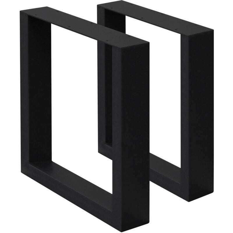foto del prodotto ecd germany set 2 gambe per tavolo in acciaio nero struttura telaio per panca 40 x 43 cm design stile industriale piedi tavolino da salotto base