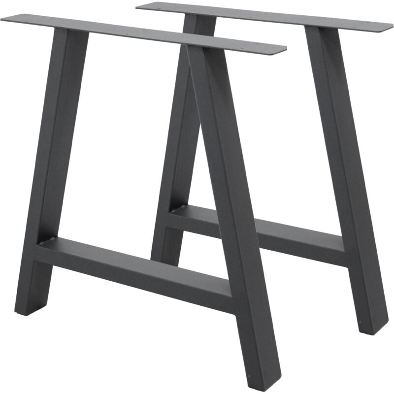 foto del prodotto ecd germany set 2x gambe per tavolo antracite telaio design ad a 70 x 72 cm in acciaio verniciato a polvere antracite stile industriale base
