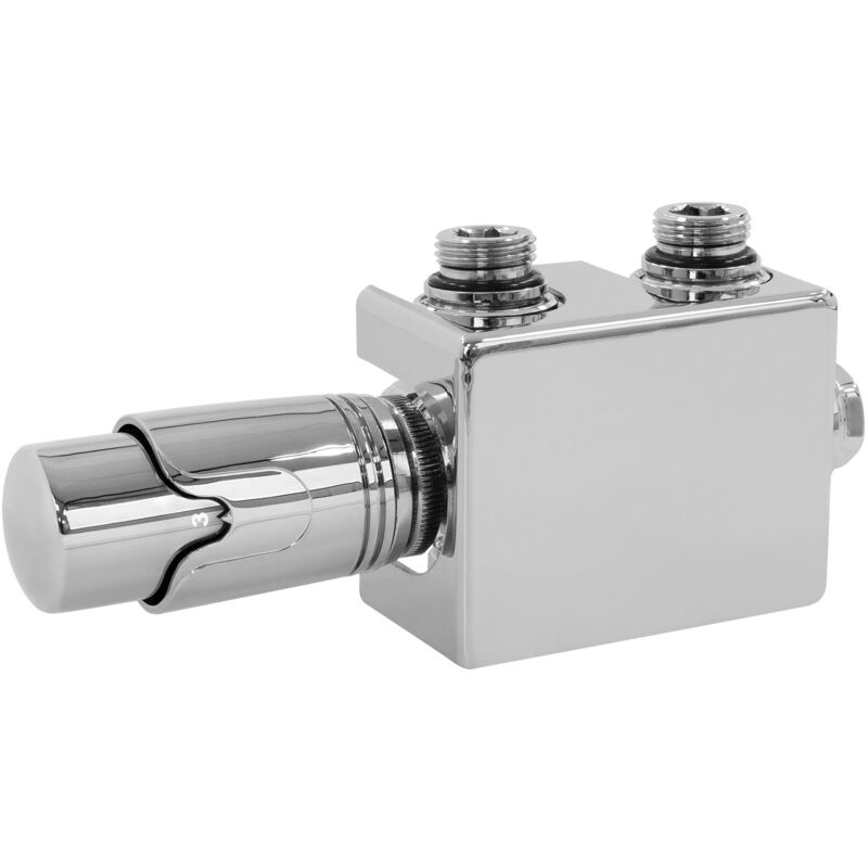 foto del prodotto ecd germany set di connessione centrale con termostato per radiatori bianco universale set di collegamento blocco rubinetto valvola