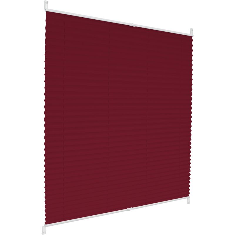 foto del prodotto ecd germany tenda plissettata per finestre e porte klemmfix a rullo 100 x 200 cm bordeaux opaco protezione dal sole con supporto a morsetto easy