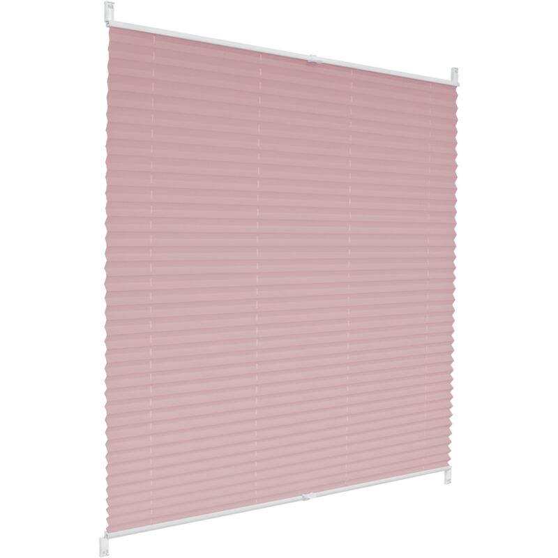 foto del prodotto ecd germany tenda plissettata per finestre e porte klemmfix a rullo 100 x 200 cm rosa opaco protezione dal sole con supporto a morsetto easy fix