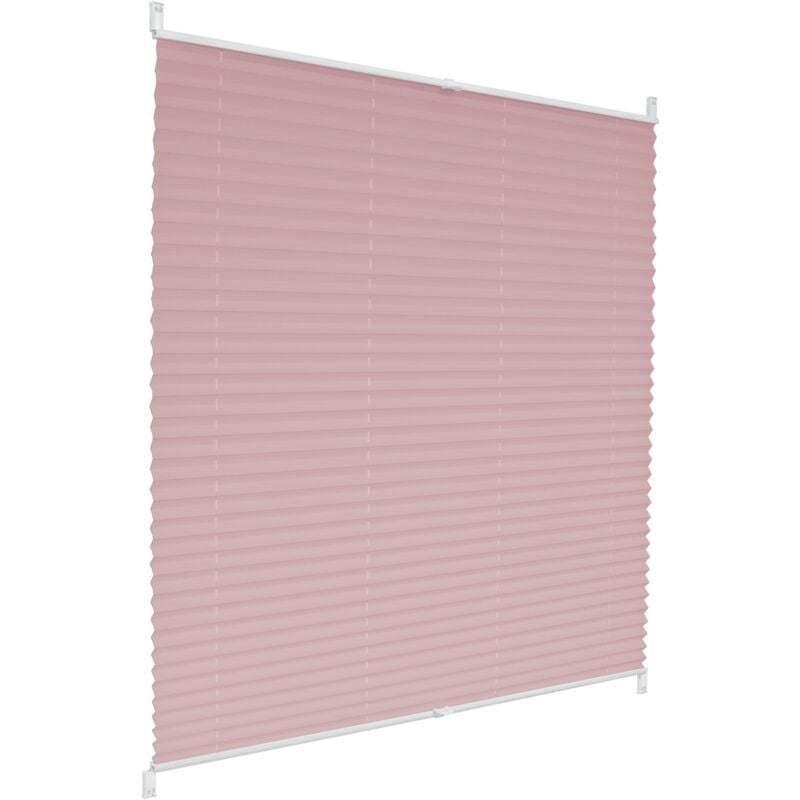foto del prodotto ecd germany tenda plissettata per finestre e porte klemmfix a rullo 55 x 200 cm rosa opaco protezione dal sole con supporto a morsetto easy fix
