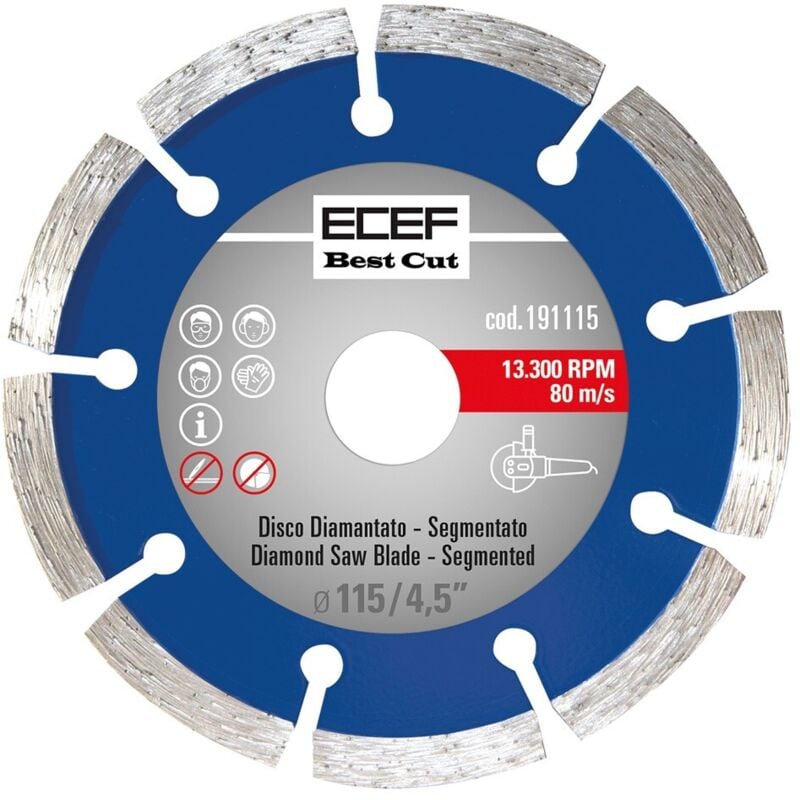 foto del prodotto ecef disco diamantato a settori per il taglio di cemento, marmo e piastrelle