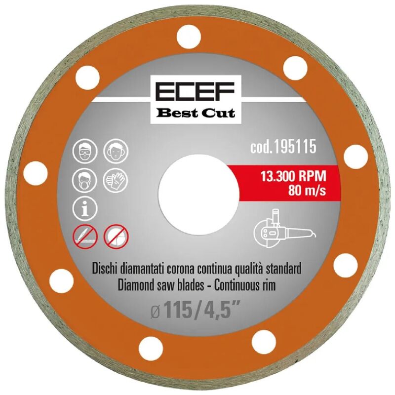 foto del prodotto ecef disco diamantato idoneo per ceramica con corona continua liscia