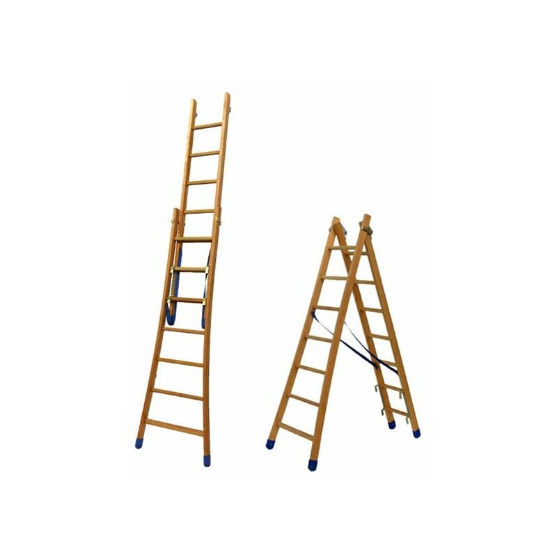 foto del prodotto echelle direct scala isolante componibile in legno lunghezza posizione scala semplice 5m lunghezza posizione scala doppia 3m bt2 300