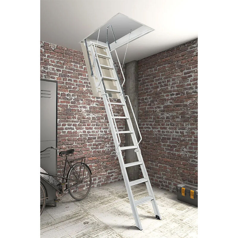 foto del prodotto echelle direct scala retrattile con botola 180x90cm altezza di 4,46 a 4,55m acitre 180 90 455