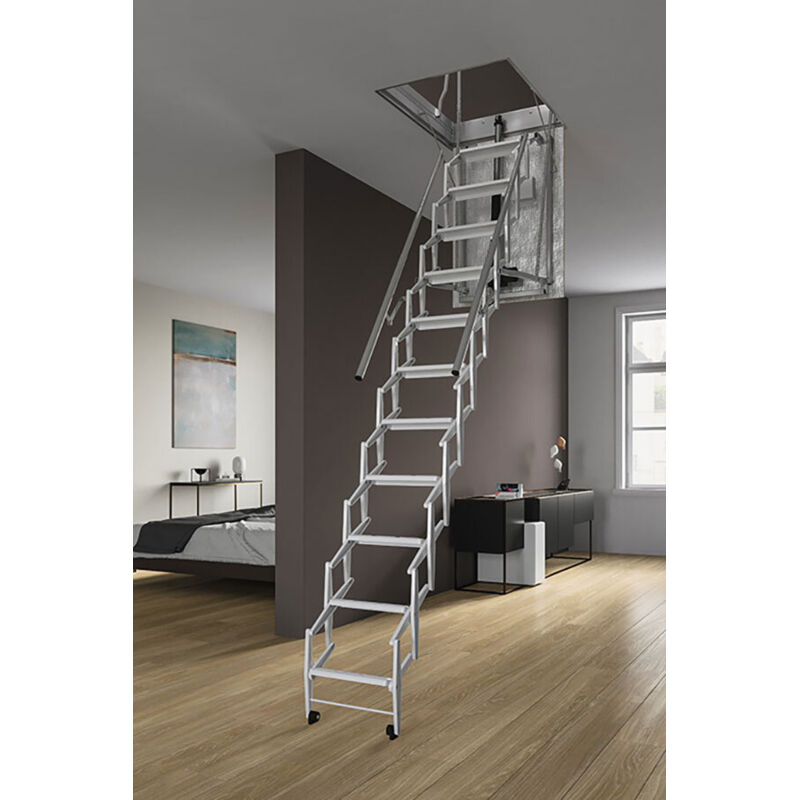 foto del prodotto echelle direct - scala retrattile elettrica a soffitto - dimensioni del foro 80x120cm - elec80 120-300