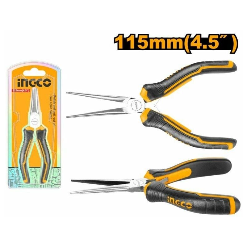 foto del prodotto echoeng pinza a becchi a ago ingco cr v manico ergonomico antiscivolo da 115 mm 4,5 