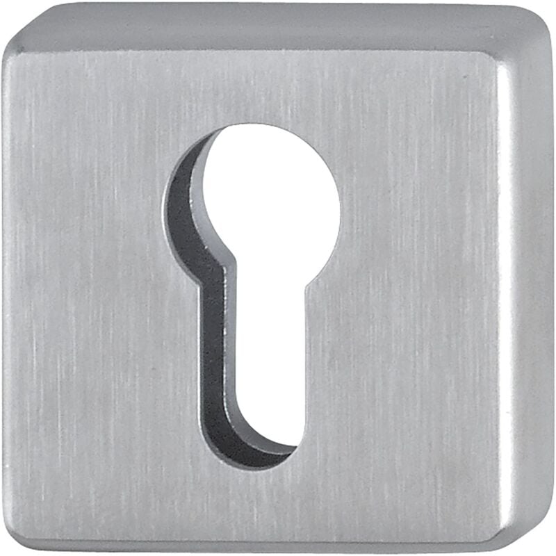 foto del prodotto eckige rosette con pz foratura cilindro a profilo casa tuere 52 x 8 mm in acciaio inox opaco, 1 pezzi, 3555765 hoppe